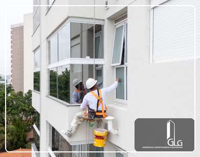 Pintura Fachada Predial Integrary Peppe em Sao Caetano Do Sul - Antes e Depois - GLG Construções